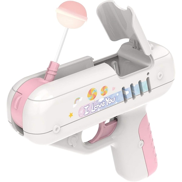Candy Gun Ääni ja Kevyt Sähköinen Lollipop Gun, Surprise Lollipop Launch Toy Gun, Luova yllätyslahja lasten poika-/tyttöystäville (vaaleanpunainen, ei karkkia)