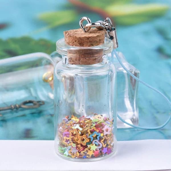 20 st 0,5 ml små miniglasflaskor med kork, klara trollglasburkar miniatyrglasdryckesflaskor med korklock