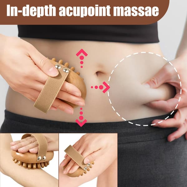 Meridian Tryckborste Träterapi Massageverktyg Träterapi Massageverktyg för Magefett Meridian Trigger Point Massager Trä