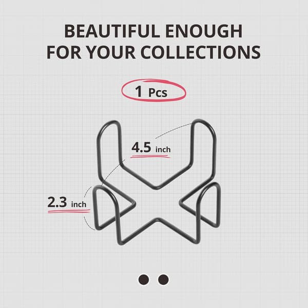 Minimalistisk sort jernmetal coasterholder til både runde og firkantede coasters