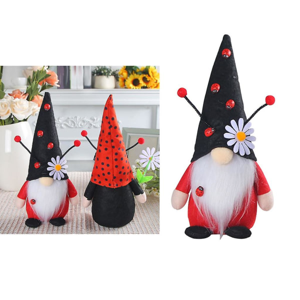BLadybug Gnome Have Statue Svensk Tomtes Gnome Halloween DekorationB