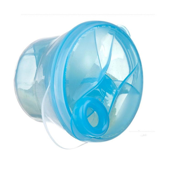 Blå Multifunktionell Plast 3-fackspulverkopp Liten Lagermjölklåda, Multifunktionell Liten Låda