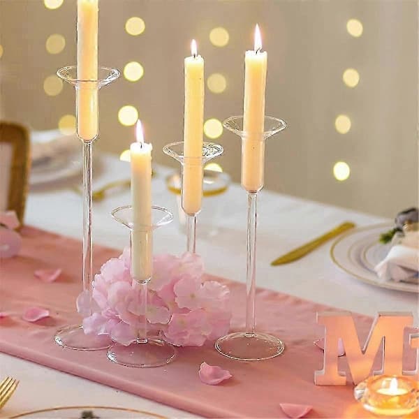 Glass Candle Collars for Taper Candles - 12-Pack Bobeches for Candlesticks, Drip Protectors and Rings