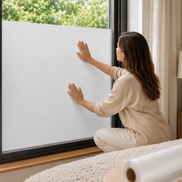White Blackout Window Film 45x200cm Static Cling Light Blocking for Bedroom Nursery