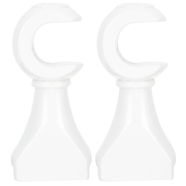 2 st Trägardinstängerfästen, Tunga Gardinstångshållare, Trägardinstångskrokar, Vita, 12,1 x 5,7 cm White 12.1x5.7cm