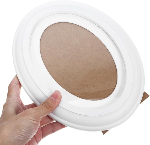 Creative Style Oval Solid Wood Photo Frame White for Living Room Table