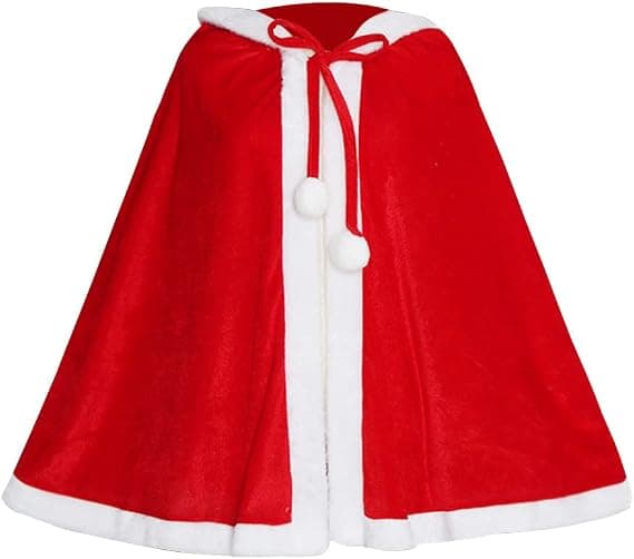 Sjal, nissekappe, Halloweenkostume, rød (inklusive hat, 150 cm)