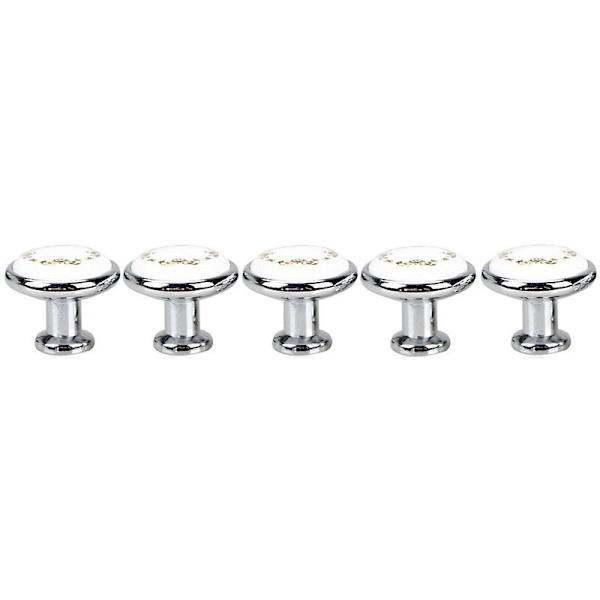 5X Ceramic Wardrobe Drawer Cabinet Pull Handle Knob (Silver)