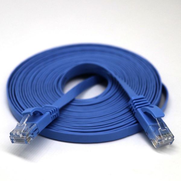 5m RJ45 Ethernet-nätverkskabel Platt Patch Router Intressant LotBlue5m