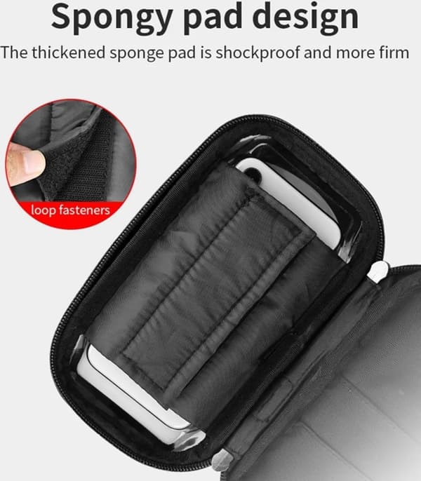 Waterproof Bicycle Mobile Holder in Red with Touch Screen, 360° Rotatable, Adjustable