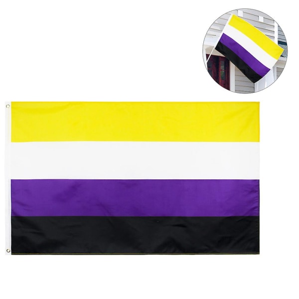 90 * 150 Cm Flag - Lyse Farver Og UV-resistent - Dobbelt Syet - Kønsidentitetsflag Polyester Med Messing