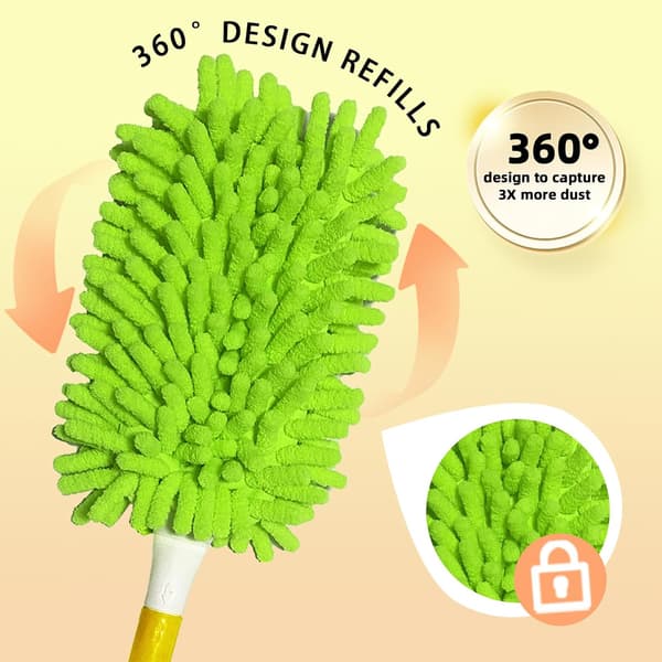 Reusable Duster Cloth Refill Compatible with Swiffer Hand Duster, Microfiber Ceiling Fan Duster for Swiffer Dusters with Extended Handle