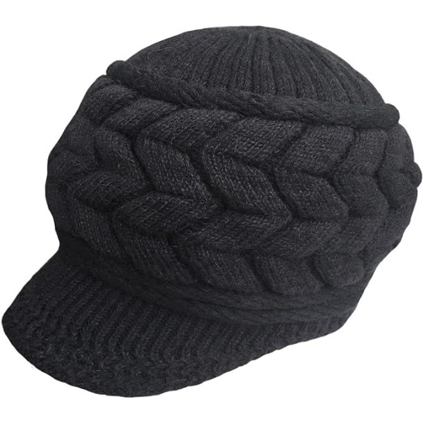 Vinterhatte til Kvinder Termisk Varmt Strikket Vindtæt Casual Plain Trendy Hat Patchwork Kabelstrikket Ski Crochet Koldt Vejr