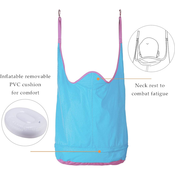 Lasten Pod-keinutuoli sisätiloihin, Lasten Pod-keinutuoli lapsille riippuva hammock-tuoli sisä- ja ulkokäyttöön, lasten hammock-istuin Pod (Parannettu kaksi hihnaa, sininen)
