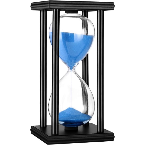Timglas Timer 30 minuter Trä Sand Timglas klocka för kreativa gåvor Rumsinredning Kontor Köksinredning Födelsedag (30 min, blå)