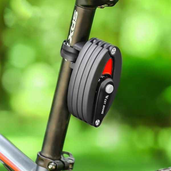 Foldecykellås, foldecykellås, 2,8 fod stærke låse, sikkerhedscykelkædelås med beslag
