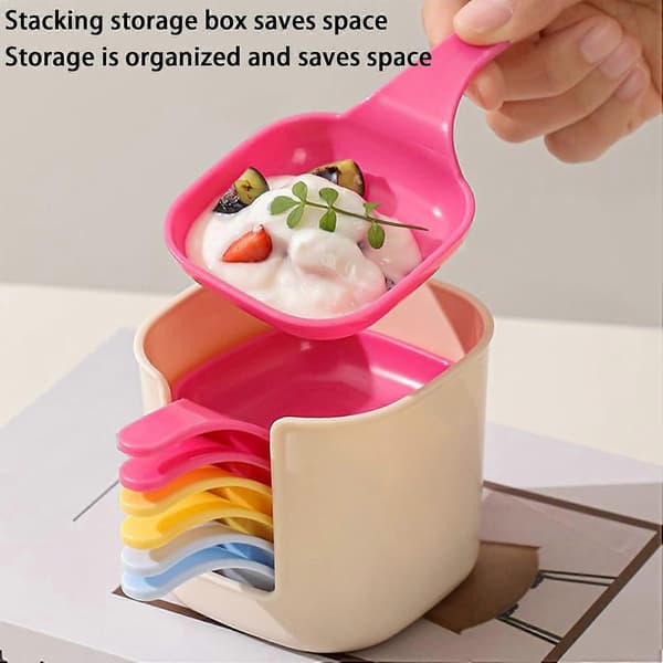 Dip Bowls with Handles, Reusable Stackable Sauce Containers, Dishwasher Safe Spice Set, 6 Pcs