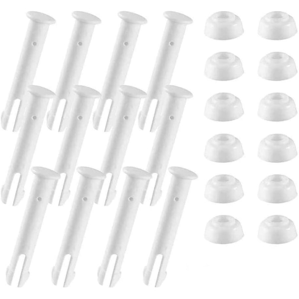 12-pack Plastpooltätningspinnar med Gummitätningar för Intex Rektangulära Överjordiska Pool (5,5 cm)
