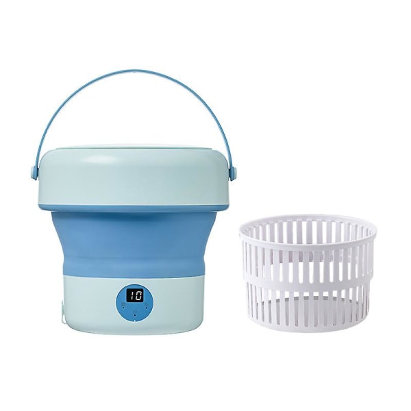 Bærbar vaskemaskin mini sammenleggbar vaskemaskin med bøtte for sentrifugering for babyklær, undertøy, sokk D