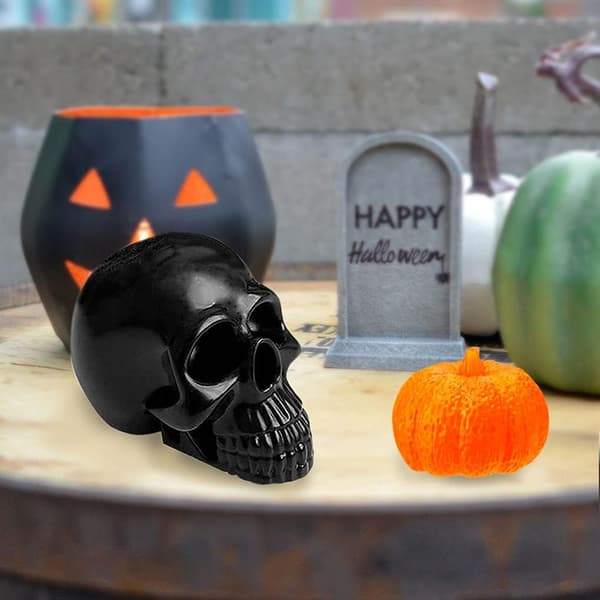 2 st ljusformar 3D skalle och pumpa silikonformar, Halloween