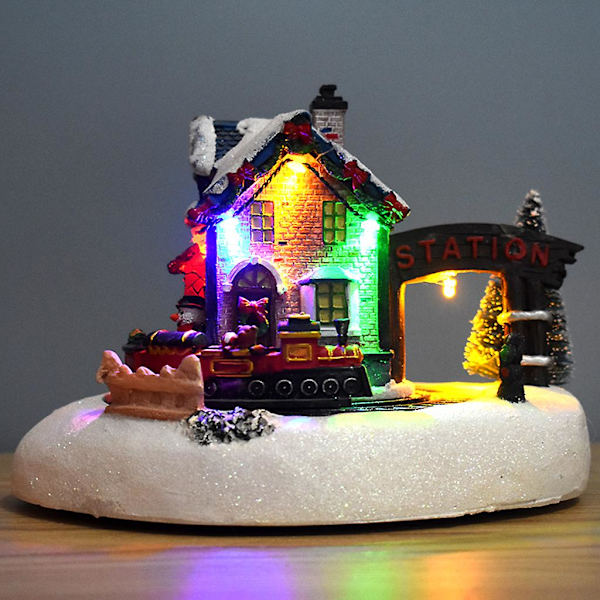 Jouluvalojen Led-Igloo-Patsas Musiikkikierroksen Junan Valoilla Koristeena