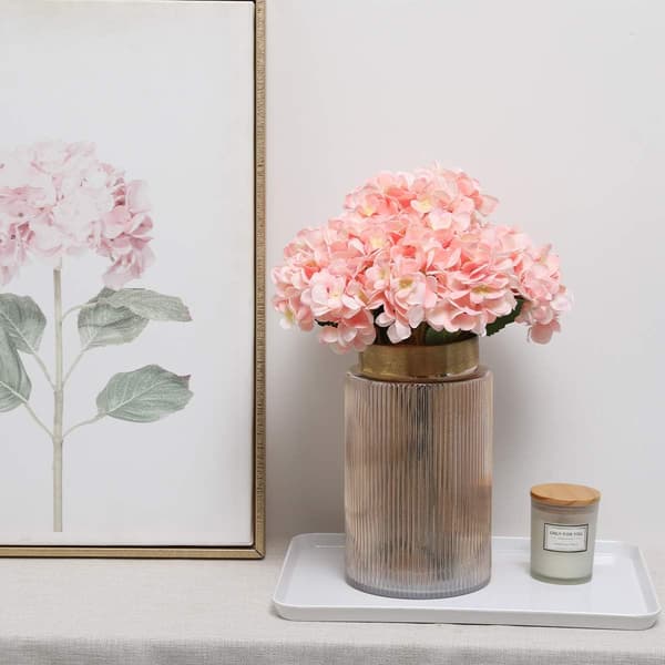 Rose Artificial Hydrangea Flower 3 PCS Single Long Stems