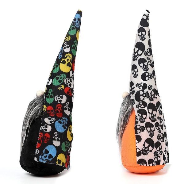Halloween Plyschtomte Skalle Kapphatt Dockleksaker Barn Dekoration Present Svart