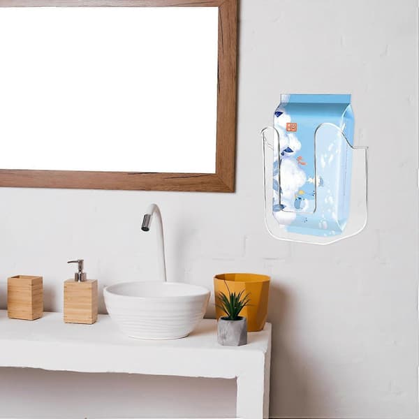 Kitchen Wet Wipes Storage Box Acrylic Wall Mounted Tissue Box Holder