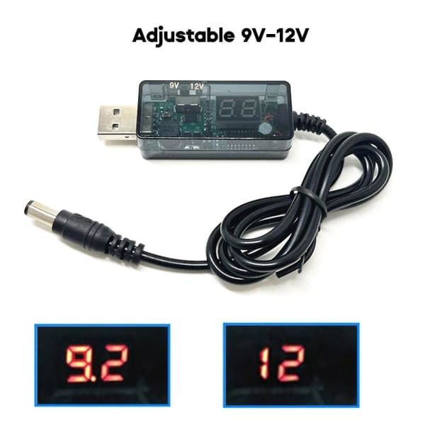 5V till 9V/12V USB till DC 5.5x3.5mm Strömkabel USB 5.5x2.1mm
