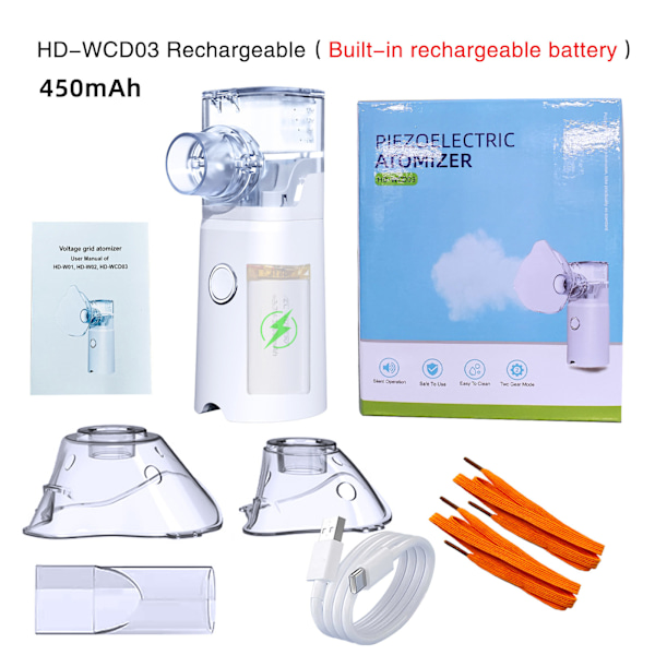 Bärbar fickmaskin, USB-C Uppladdningsbar nebulisator med bärbar design, Enhet designad för hem- och resebruk