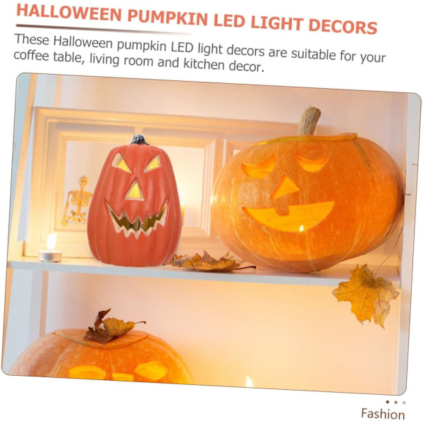 2 st LED Jack-o-Lantern Ljuslykta Pumpa LED Pumpa Lampor Halloween Dekorationer Inomhus Hem Utomhus Lykta Orange
