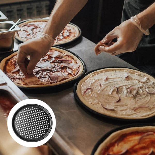 Non-Stick Pizza Bakform Kakform Kolstål Rund Form