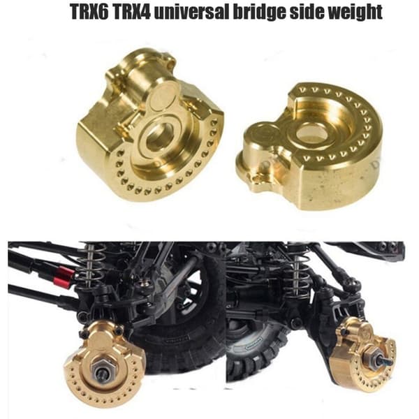 2 st för TRX6 Bridge Side Motvikt TRX4 Universal Mässing Bakre