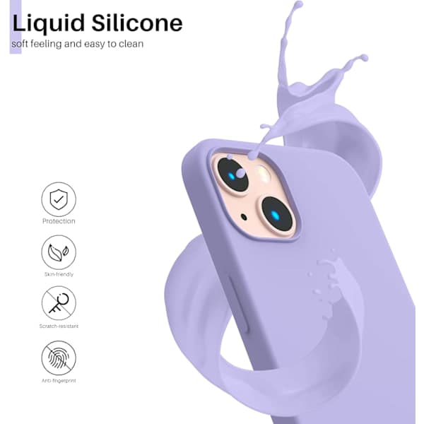 iPhone 13 Pro Max Case, Liquid Silicone Case for iPhone 13 Pro Max, Ultra-Thin Case, Full Coverage Shockproof Soft Protective Case (Light Purple) 13 Pro Max
