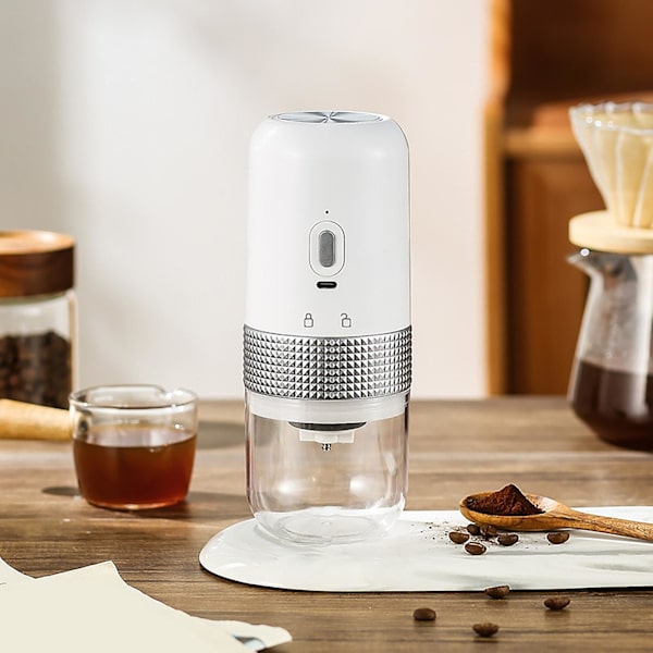Bærbar Elektrisk Kaffe Kvern, Husholdnings Elektrisk Liten Automatisk Kaffe Kvern, Manuell Kaffe Kvern White