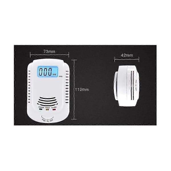 Carbon Monoxide Detector, Gas Detector, Gas Alarm Sensor Methane Propane, Gas Leak Detector EU Plug