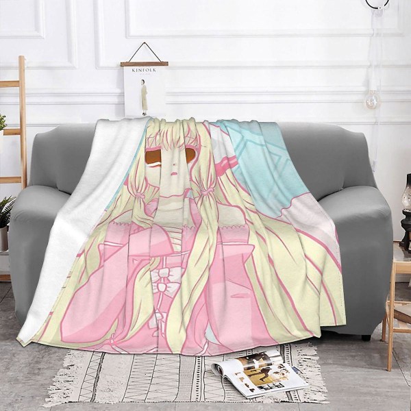 Chi Chobit Anime Rutig Flanellfilt Vinter Multifunktion Supervarm Överkast För Soffa Sovrumsmatta