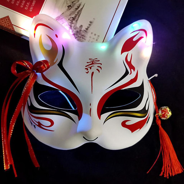 Glitter Mask LED Fox Mask Halloween Rekvisitter Drenge Piger Maskerade Fest FestivalB2