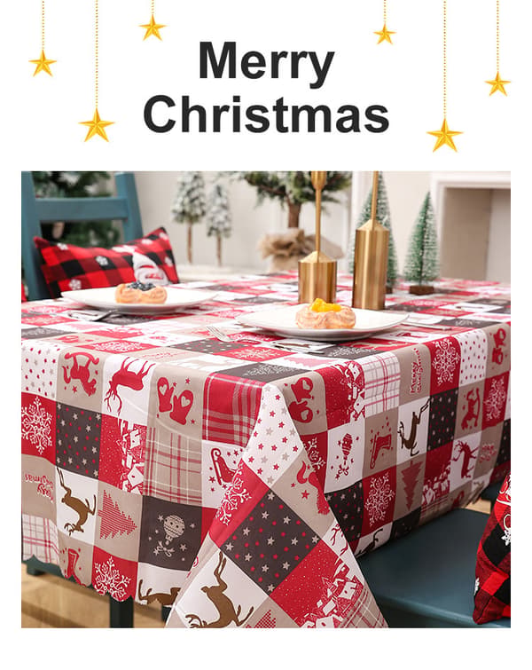 Christmas Tablecloth, Winter Theme Trees, Rectangular Tablecloth