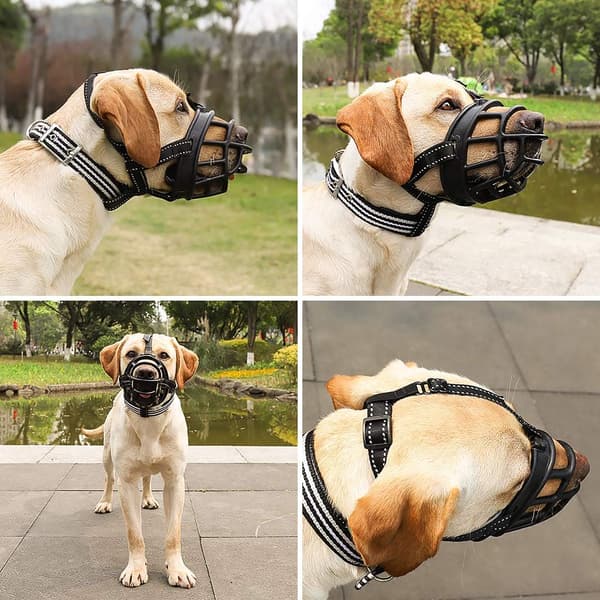 Dog Muzzle Soft Basket Model Prevents Bites, Chewing