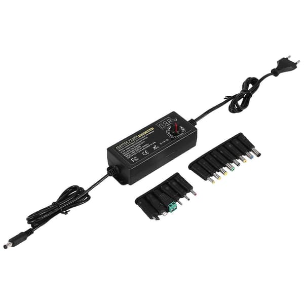 24V3A 72W Universal Power Supply, AC to DC 3V-24V Adjustable Power Adapter with LED Voltage Display