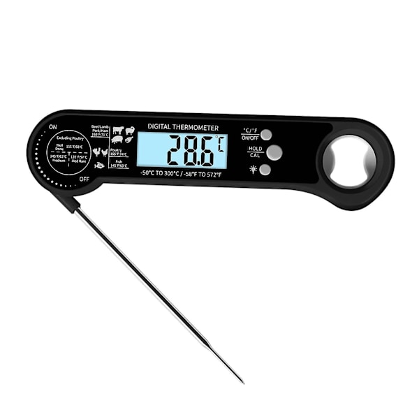 Kök Verktyg Elektrisk Mattermometer Kötttermometer-sond Vikbar Sond Kalibreringsfunktion Fo