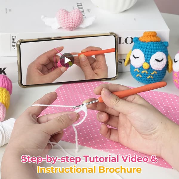 RoseFlower Crochet Kit for Beginners, Complete Crochet Starter Kit with Step-by-Step Tutorials, for Kids and Adults