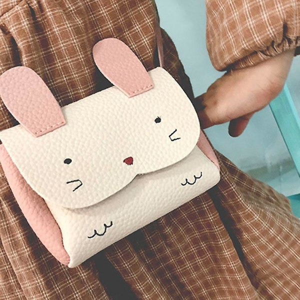 Pu Læder Crossbody Tasker Til Børn Kanin Messenger Bag Mini Skuldertaske Pink