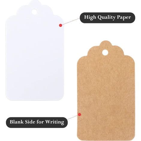 200-pack presentetiketter i kraftpapper, 7 x 4 cm, för Alla hjärtans dag eller bröllop