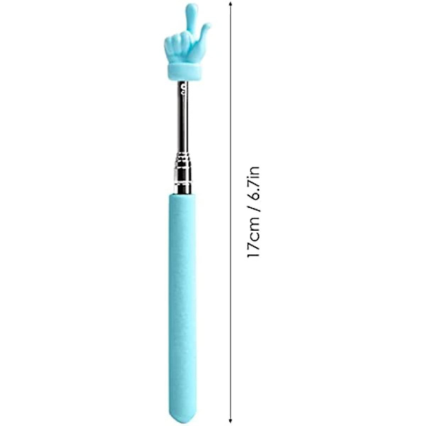Teleskopisk Lärarens Pekstift, Mini Handpekstift Fingerpekstift, Infällbar Lärarens Pekstift, Presentation Verktyg Blå