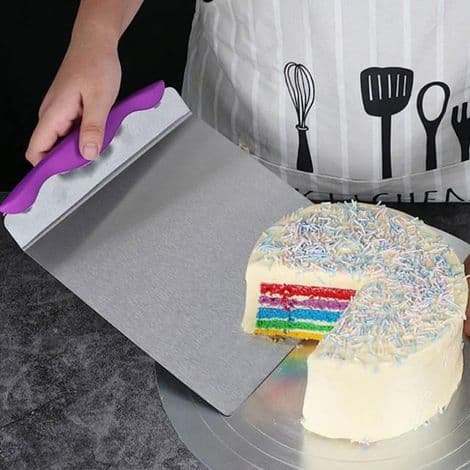 Cake Server, Cake and Pizza Server, Stainless Steel Cake Server, Suitable for Baking Beginners, Baking Enthusiasts and Professional Bakers, 24cm x 20.3cm