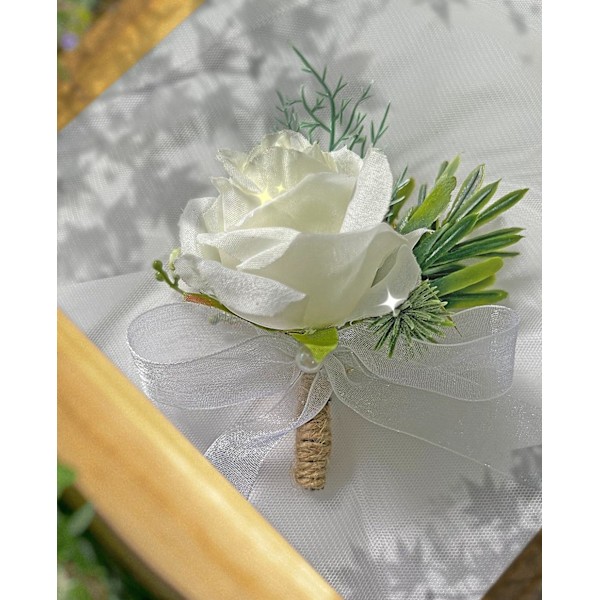 2 stk. Håndledskorsage Sæt, Kunstige Rose Herre Dame Korsage Håndledsbånd Armbånd, Brudgom Bryllup Prom Fest Blomster
