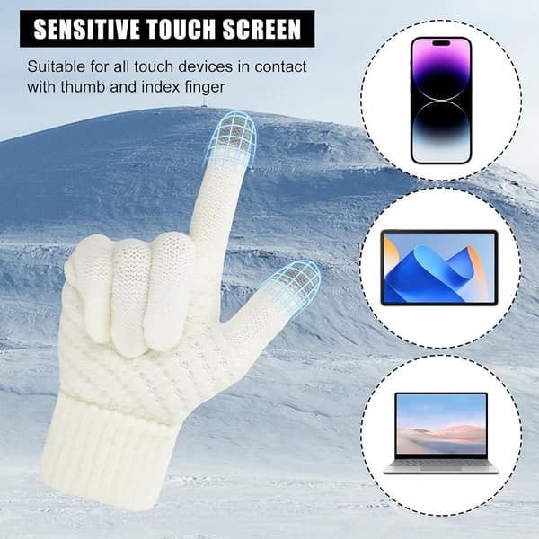 Vinterhandsker, Strikkede, Touchscreen-handsker, Touchscreen-handsker, Sportshandsker, Varme Vinterhandsker til Kvinder og Mænd