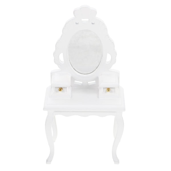 Log Cabin Ornament Bordpynt Miniature Soveværelse Bord Mini Hus Kommode Model Mini H White 15x7.8cm